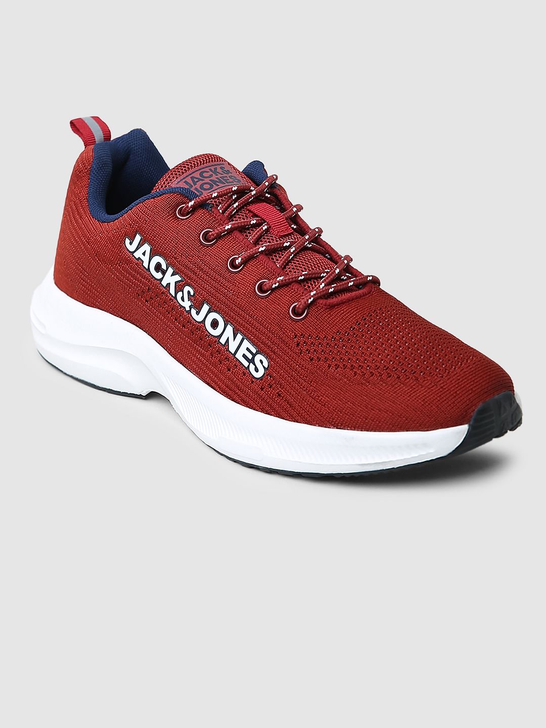 Red hot sale knit sneakers