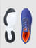 Blue Logo Print Knit Sneakers