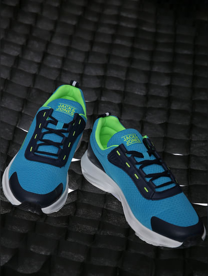 Neon Blue Colourblocked Sneakers