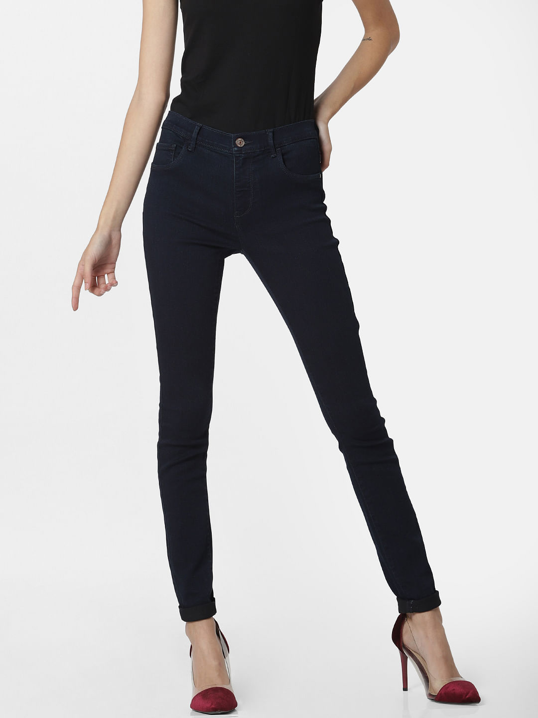 mid rise slim fit jeans