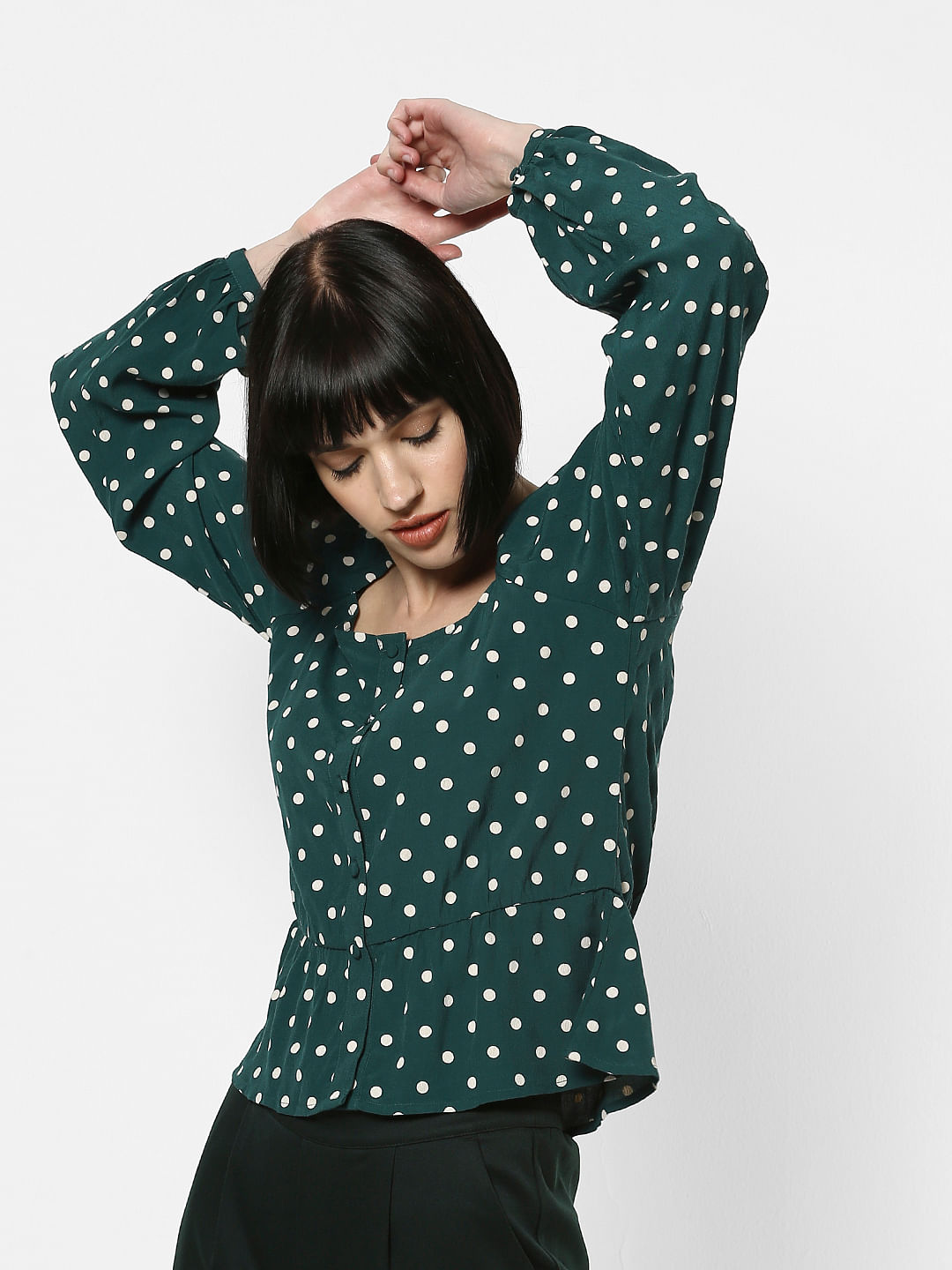 polka dot print top