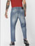 Blue Patch Detail Frank Anti Fit Jeans