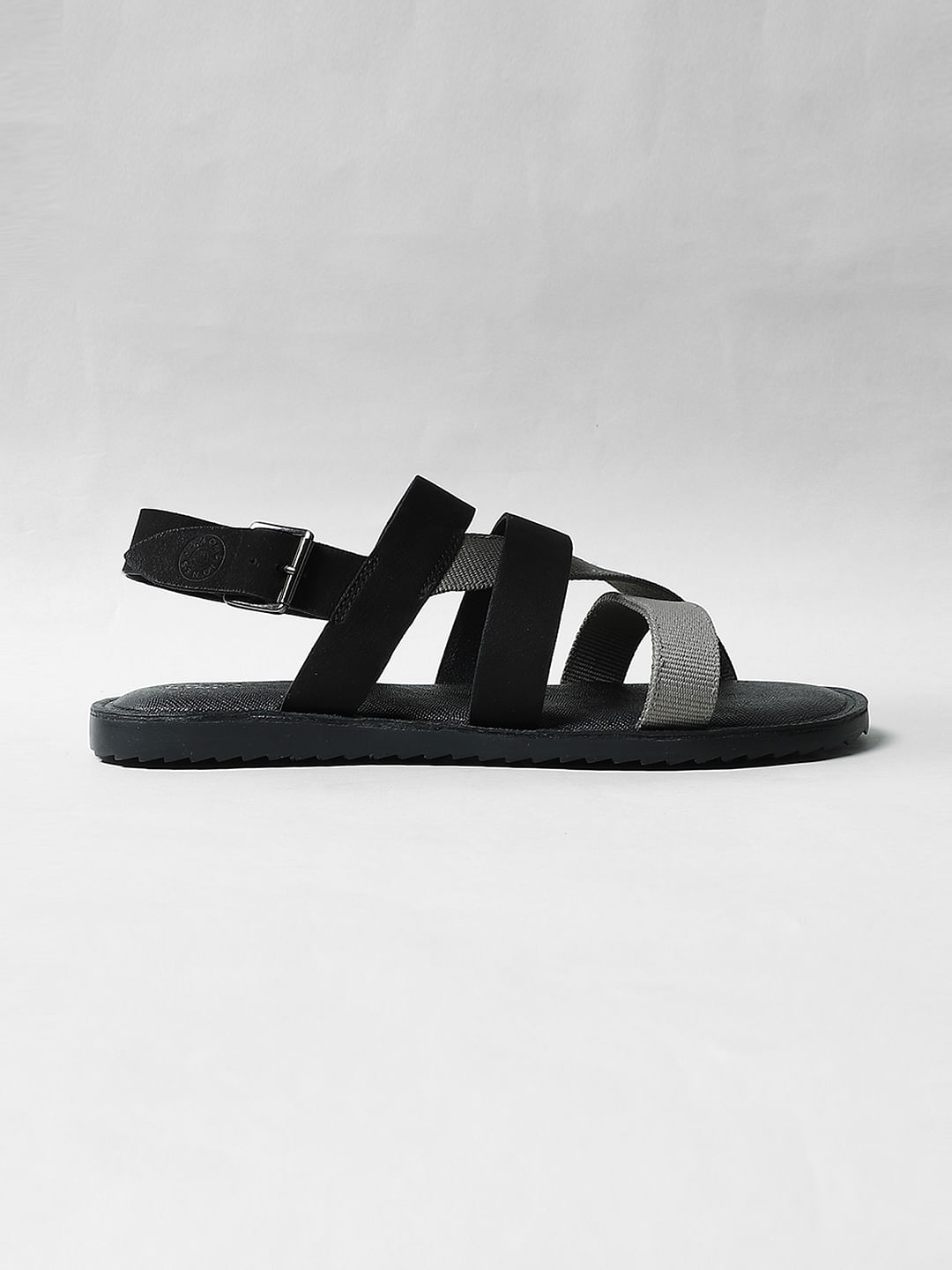 Tagliovivo | Buckle Sandal | Leather Strap Sandal with iron buckle in black