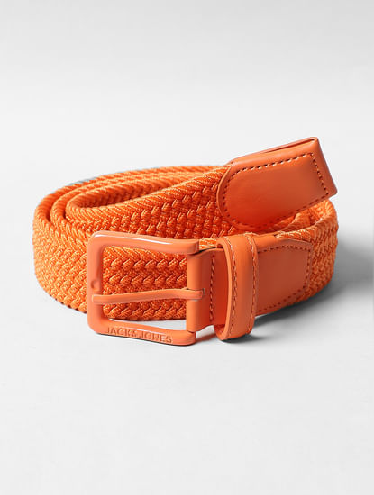 Orange Woven Waist Belt