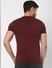 Burgundy Logo Print Crew Neck T-Shirt Online in India - Flat 20% Off_55635+4