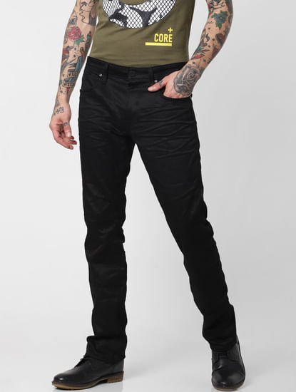 Black Low Rise Clark Regular Fit Jeans
