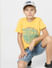 Boys Yellow Logo Print Crew Neck T-shirt_398476+1