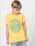 Boys Yellow Logo Print Crew Neck T-shirt_398476+2