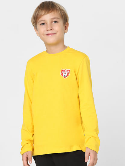 Boys Yellow Crew Neck T-shirt