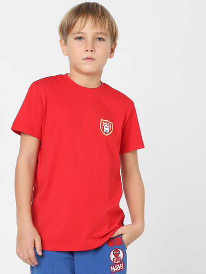 Boys Red Crew Neck T-shirt