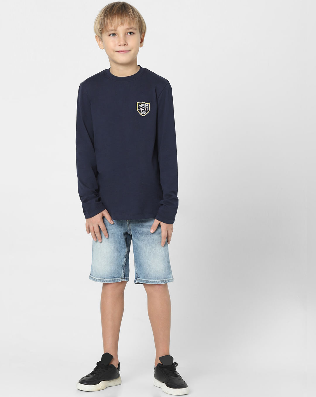 Buy Navy Blue Crew Neck T-shirt for Boys Online at Jack&Jones Junior ...