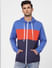 Blue Colourblocked Hooded Sweatshirt_389501+2