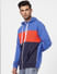 Blue Colourblocked Hooded Sweatshirt_389501+3