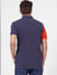 Navy Blue Colourblocked Polo T-shirt