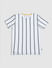Boys White Striped Crew Neck T-shirt