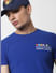 X PAC-MAN Blue Graphic Print Crew Neck T-shirt_383724+1