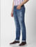 Blue Mid Rise Ben Washed Skinny Jeans