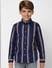 Boys Blue Striped Full Sleeves Shirt_398321+2