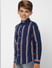 Boys Blue Striped Full Sleeves Shirt_398321+3