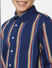 Boys Blue Striped Full Sleeves Shirt_398321+5