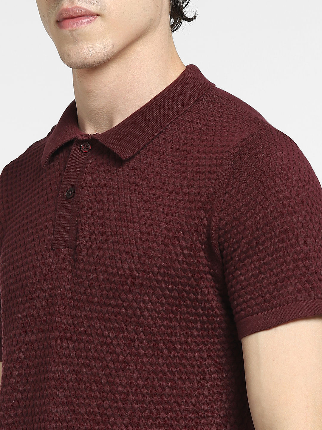 Burgundy Knit Polo