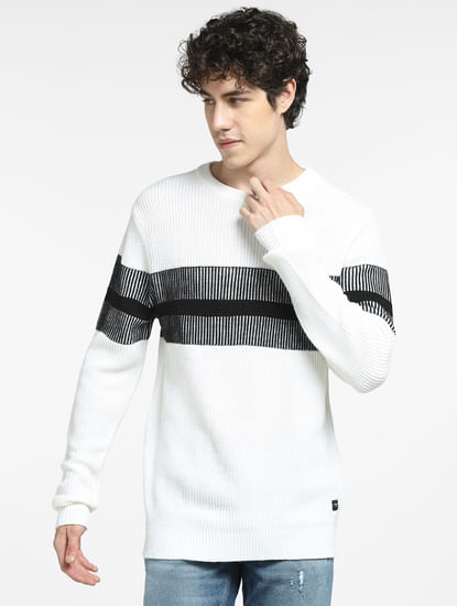 White Striped Pullover