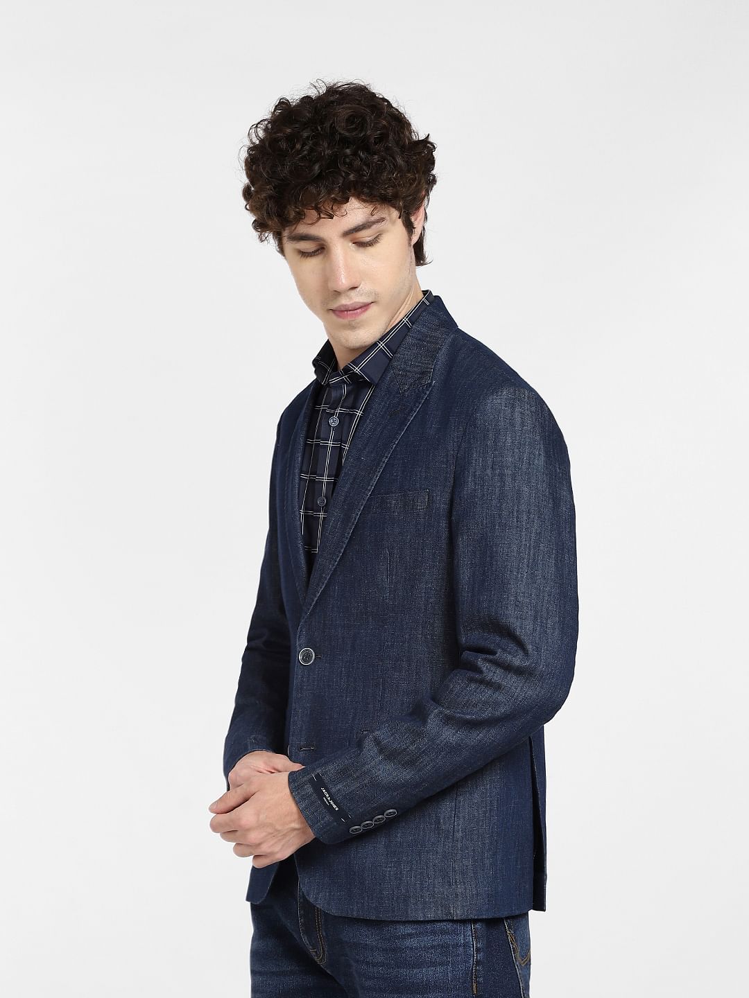 Blue discount jean blazer