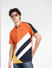 Orange Colourblocked Polo T-shirt_399341+1