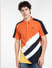 Orange Colourblocked Polo T-shirt_399341+2