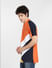 Orange Colourblocked Polo T-shirt_399341+3