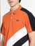 Orange Colourblocked Polo T-shirt_399341+5
