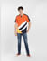 Orange Colourblocked Polo T-shirt_399341+6