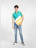Teal Blue Colourblocked Polo T-shirt_399342+6
