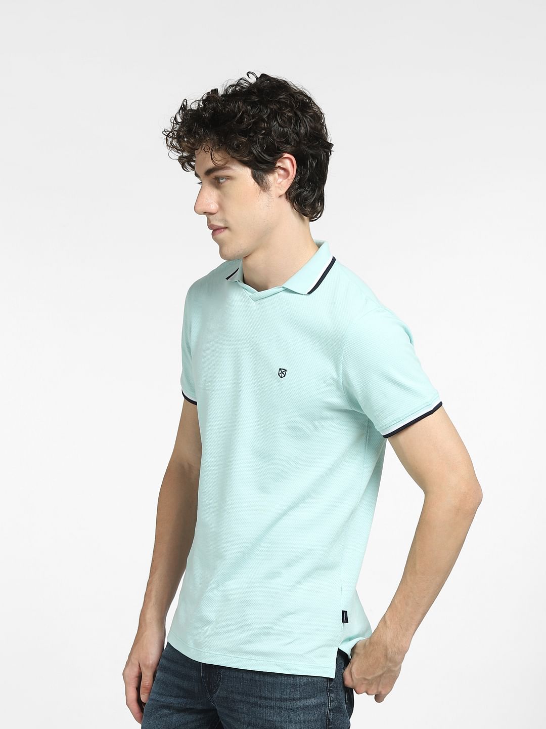 Pale blue cheap polo shirt