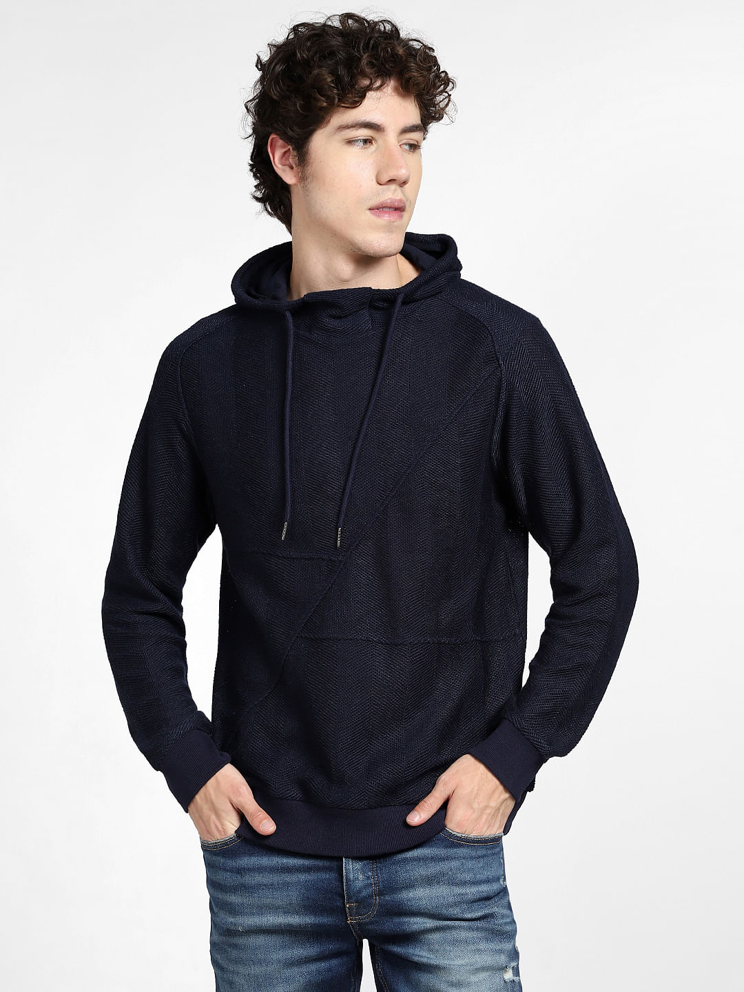 Shops black and blue hoodie