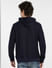 Navy Blue Textured Hooded Sweatshirt_399347+4