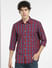 Dark Red Check Full Sleeves Shirt_399366+2