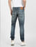 Blue Low Rise Pintuck Detail Regular Jeans_399385+4