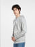Grey Logo Print Hooded Sweatshirt_399391+3