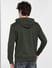 Dark Green Logo Print Hooded Sweatshirt_399392+4