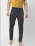 Grey Mid Rise Textured Trackpants_385893+2