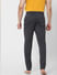 Grey Mid Rise Textured Trackpants_385893+4