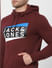Burgundy Logo Print Hooded Sweatshirt_385899+5