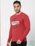 Red Logo Print Full Sleeves Crew Neck T-shirt_385909+3