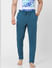 Blue Mid Rise Trackpants_385915+2