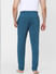 Blue Mid Rise Trackpants_385915+4