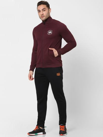 Maroon Turtleneck Zip Up Sweatshirt