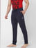 Navy Blue Mid Rise Trackpants_385919+3