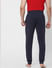Navy Blue Mid Rise Trackpants_385919+4