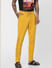 Yellow Mid Rise Logo Print Sweatpants